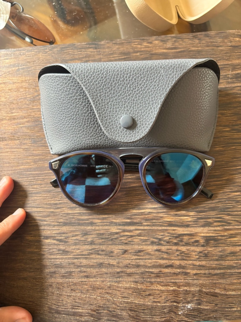 Dior Black Sunglasses with Blue Lenses - Picture 1 of 6